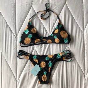 Black strappy bikini